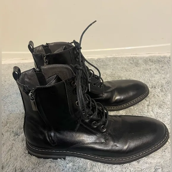 Robert Wayne Thatcher RWF1297M Mens Black Lace Up Boots Size 7.5 NWOT