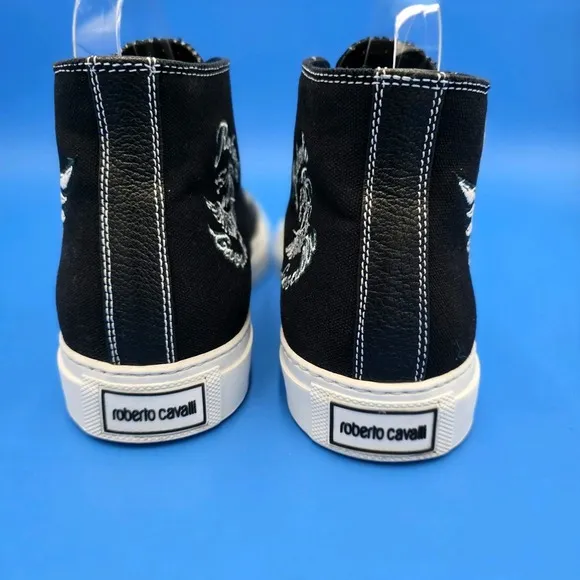 Roberto Cavalli  Black High Top Sneakers Size EU 40 US Men's 7 Women's 9