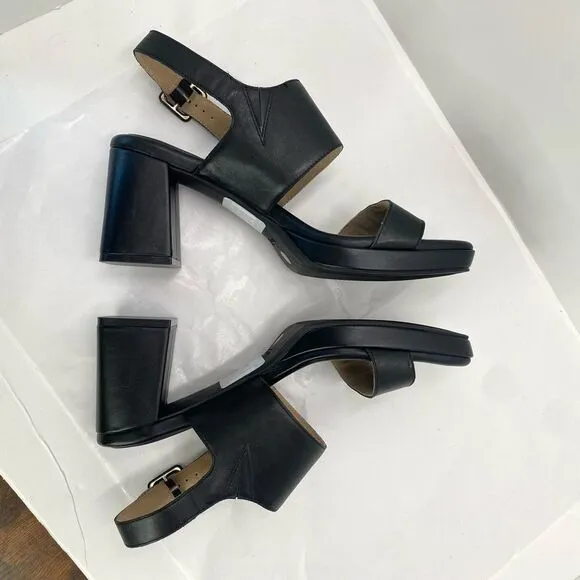 Rockport Aurielia 2 Band Sandal Women’s 10 Black Sandals Shoes Block Heels Cushi