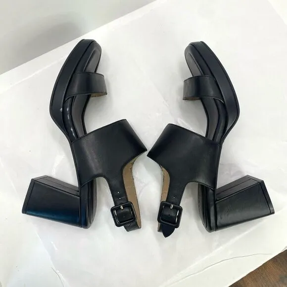 Rockport Aurielia 2 Band Sandal Women’s 10 Black Sandals Shoes Block Heels Cushi
