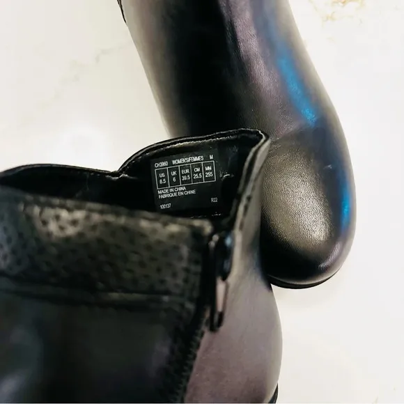 Rockport Carly Side Zip Ankle Bootie | Black Leather | 8.5