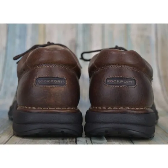 Rockport Edge Hill Lace-To-Toe Size 8.5 Men's Casual Walking Shoes Brown Vibram