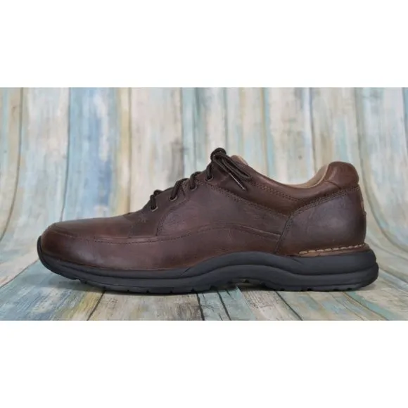Rockport Edge Hill Lace-To-Toe Size 8.5 Men's Casual Walking Shoes Brown Vibram