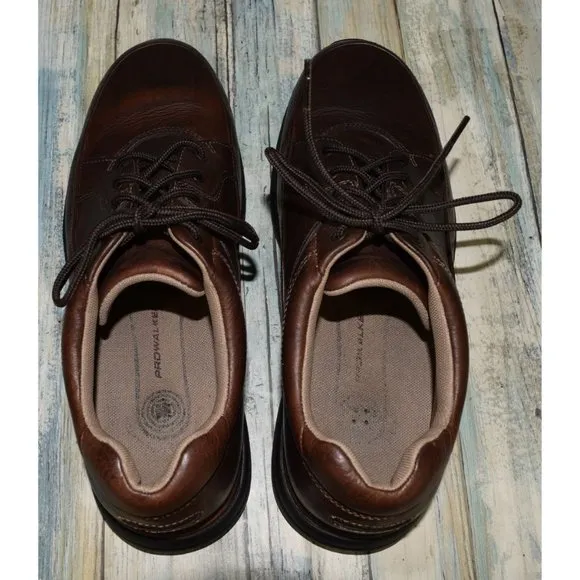 Rockport Edge Hill Lace-To-Toe Size 8.5 Men's Casual Walking Shoes Brown Vibram