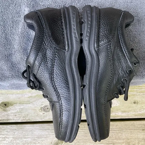 Rockport Leather Oxford Black Pebbled Lace Up Walking Dress Comfort Shoes 10