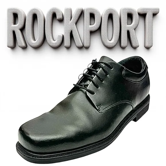 ROCKPORT Mens Work Shoes Hydro Shield Waterproof Slip Resistant Size 9.5 W Used