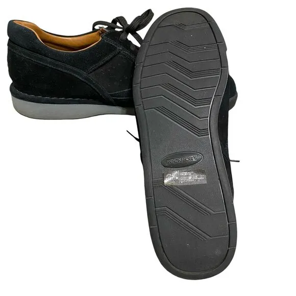 Rockport ProWalker 7100 Men Comfort Shoes 12 EU 46.5 Black Suede Leather Lace Up