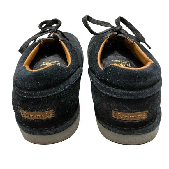Rockport ProWalker 7100 Men Comfort Shoes 12 EU 46.5 Black Suede Leather Lace Up