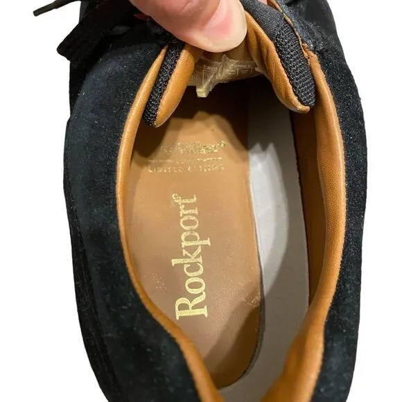 Rockport ProWalker 7100 Men Comfort Shoes 12 EU 46.5 Black Suede Leather Lace Up