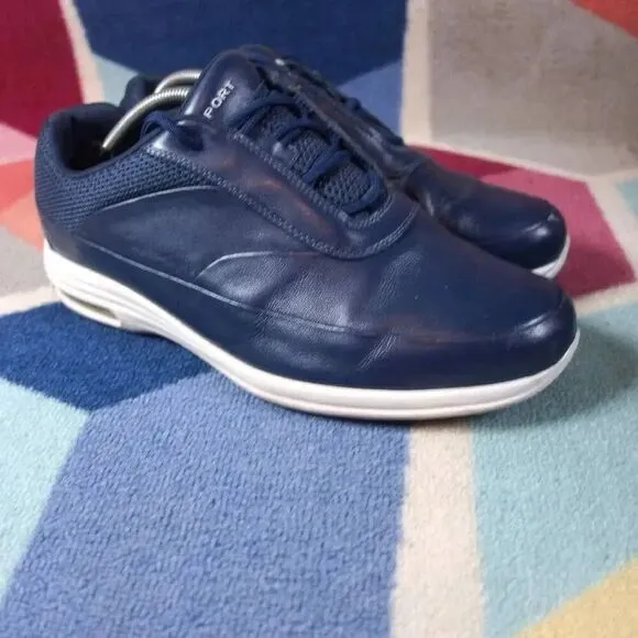 Rockport V77869 Blue Leather Casual Lace Up Walking Shoes Mens Size 10