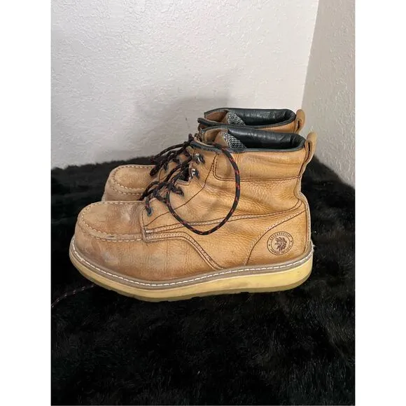 ROCKROOSTER Steel Toe  Work Boots for Men,Wedge Size 9.5