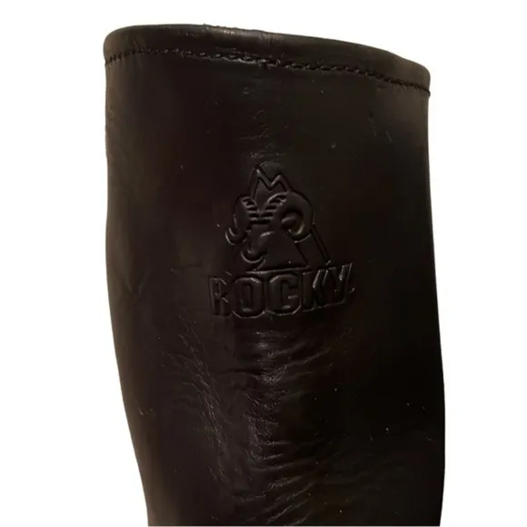 Rocky Boots Black Leather Womens size 9 1/2