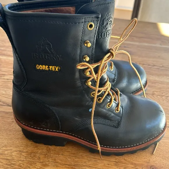 Rocky Men's 10 M Leather Lace up Gore-Tex Steel Toe Work Utility Leather Boots