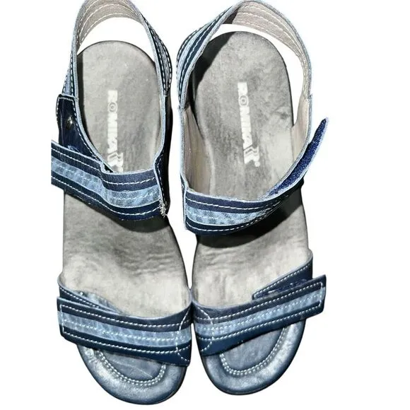 Romika Gorda 05 Rubin Kombi  Size 38 Or US 7.5 Blue Comfort Shoes Sandals