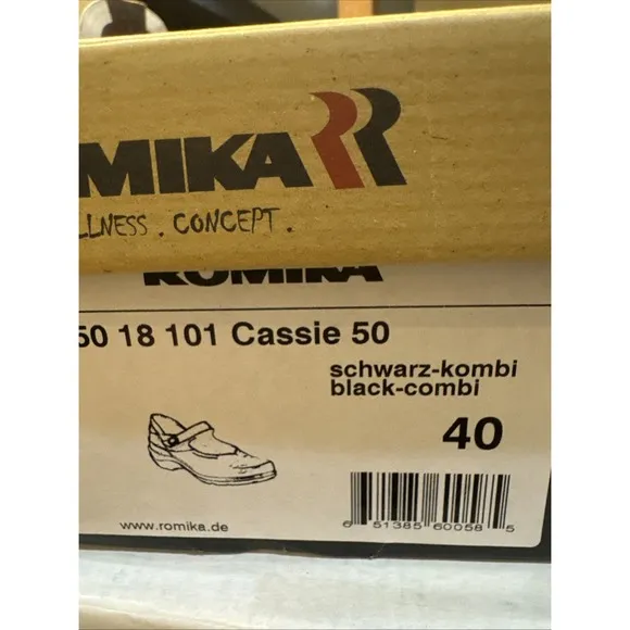 Romika Size 40 Cassie Mary Jane Shoes Comfort Black Leather Academia US 9!