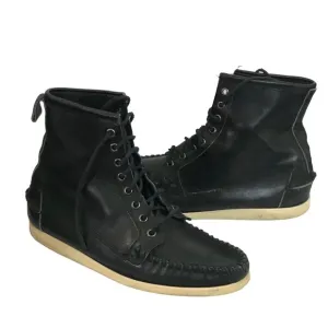 RONNIE Fieg x Sebago Campsides Hi Top Black Leather Moc Toe Laced Boots sz 8