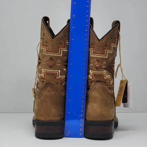 Roper Monterey Western Cowboy Brown Boots Square Toe Little Kids Size 3 New