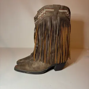 Roper Western Boots Women’s Size 6.5 Pointy Toe Brown Fringe 09-021-1556-0703 BR