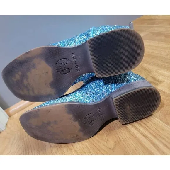 Ropper Blue Multi-Glitter Vamp Shaft Boots 5