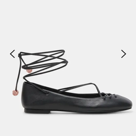 Rose Black Women's for love &amp; lemons x dolce vita Ballet Flats boho spring 7 nwt