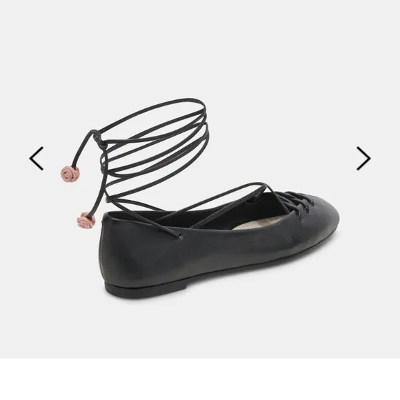 Rose Black Women's for love &amp; lemons x dolce vita Ballet Flats boho spring 7 nwt