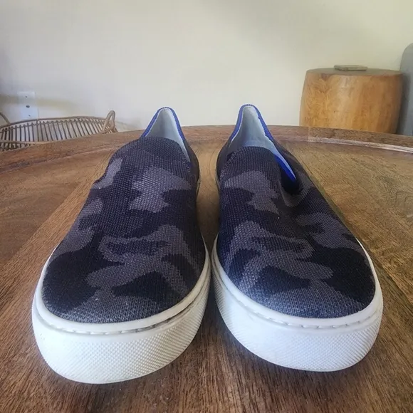 Rothy's The Original Slip On Sneaker Grey Camo Textile Comfort Shoes Women’s 8