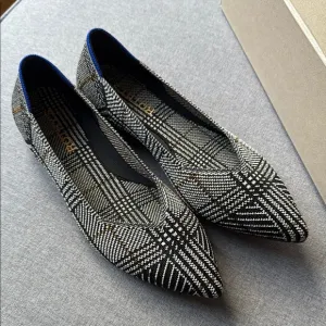 Rothy's The Point II - Black Glen Plaid size 6.5