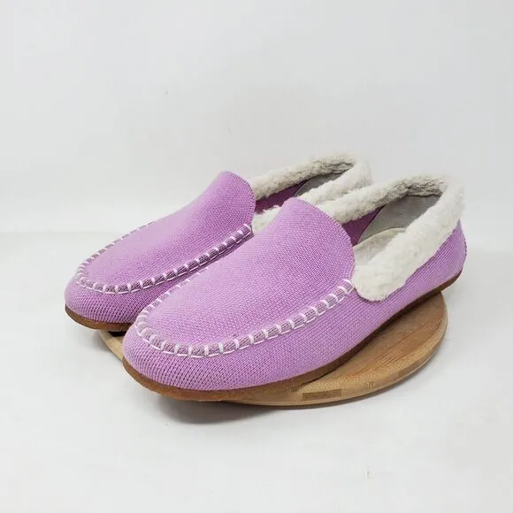 Rothys The Slipper Womens 9 Lavender Purple Mocassin Fleece Lined Outdoor Shoes