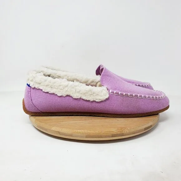 Rothys The Slipper Womens 9 Lavender Purple Mocassin Fleece Lined Outdoor Shoes