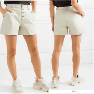 RTA Dash Leather Shorts In Cream