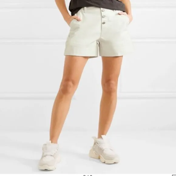 RTA Dash Leather Shorts In Cream