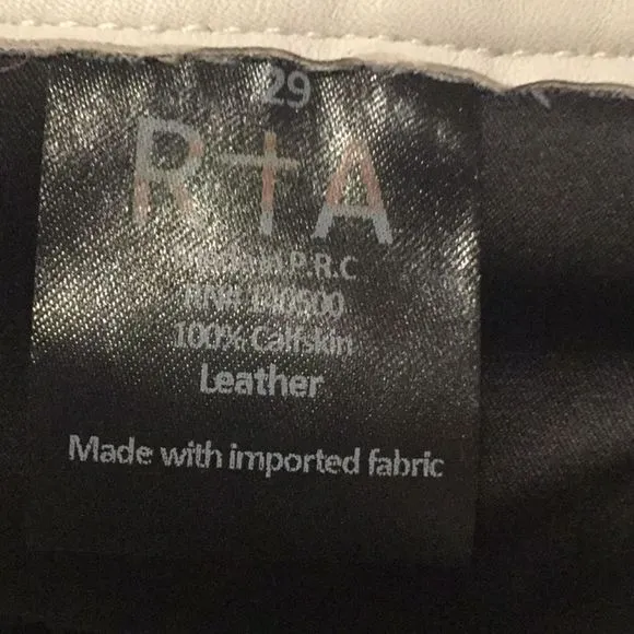 RTA Dash Leather Shorts In Cream