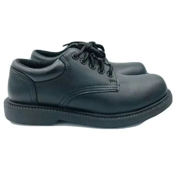 Safe T Step Shoes Mens Size 7 Wide Comfort Black Oxford Lace Up Derby Round Toe