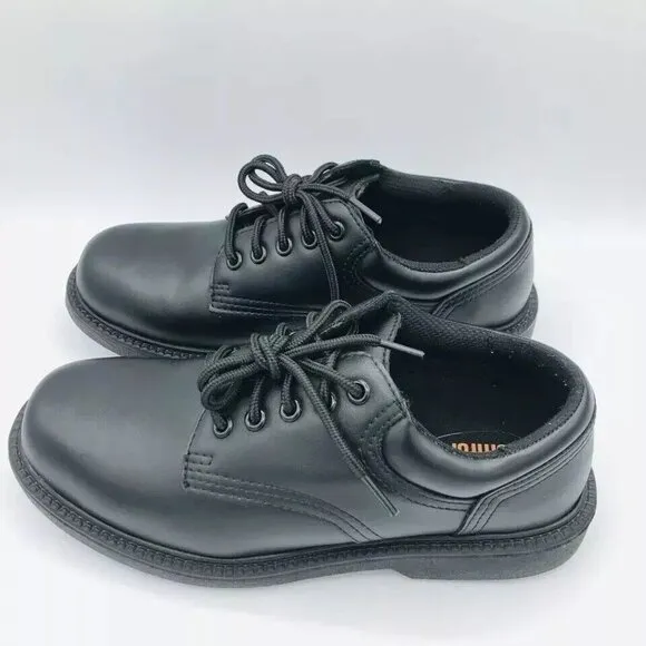 Safe T Step Shoes Mens Size 7 Wide Comfort Black Oxford Lace Up Derby Round Toe
