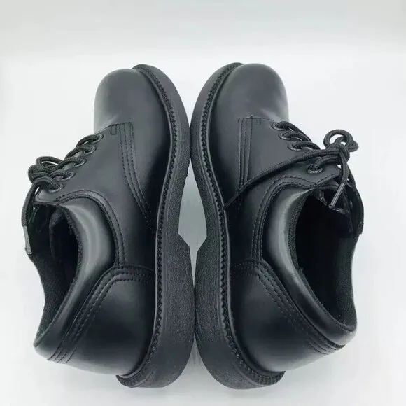Safe T Step Shoes Mens Size 7 Wide Comfort Black Oxford Lace Up Derby Round Toe