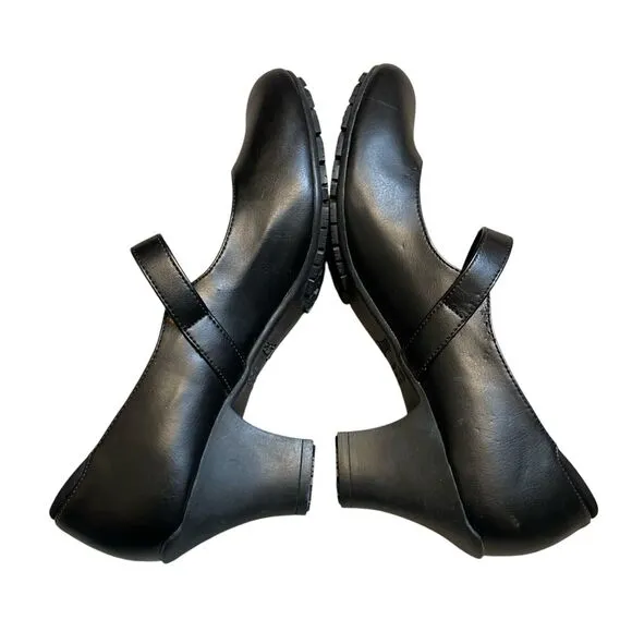 SafeTstep Comfort Mary Jane Pumps Shoes 9.5 EU 42 Black Leather Retro Grunge