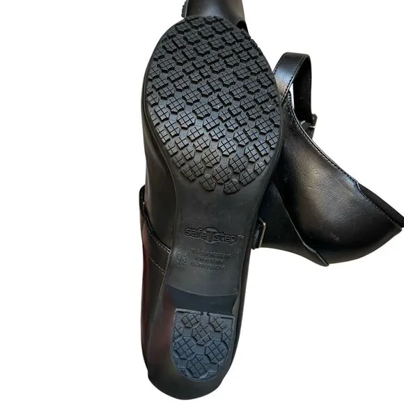 SafeTstep Comfort Mary Jane Pumps Shoes 9.5 EU 42 Black Leather Retro Grunge