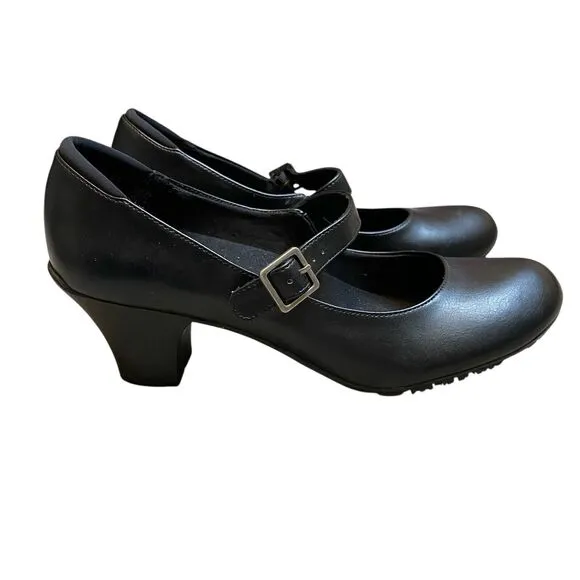 SafeTstep Comfort Mary Jane Pumps Shoes 9.5 EU 42 Black Leather Retro Grunge