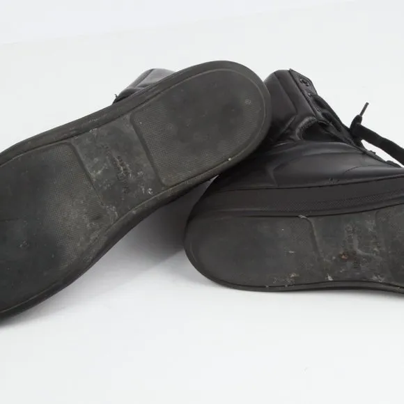 SAINT LAURENT Black Leather High Top Sneakers