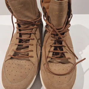 Saint Laurent Men's Tan High-Top Sneakers.Few Marks From Wear As Shown In Pics