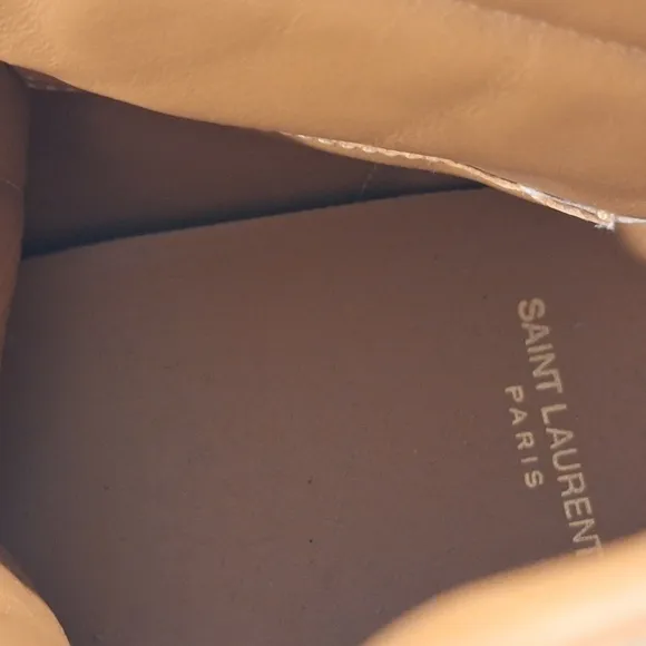 Saint Laurent Men's Tan High-Top Sneakers.Few Marks From Wear As Shown In Pics