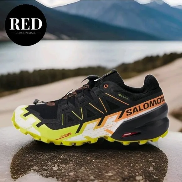 Salomon Speedcross 6 GTX Trail Black Sulphur Paradise Hiking Shoes - Men's 10.5
