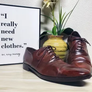 Salvatore Ferragamo Brown Leather Mens Dress Shoes Size 10