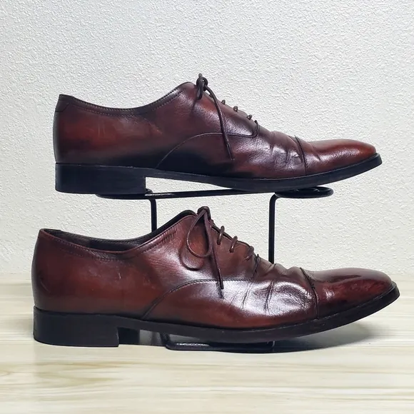 Salvatore Ferragamo Brown Leather Mens Dress Shoes Size 10