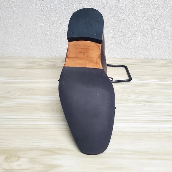 Salvatore Ferragamo Brown Leather Mens Dress Shoes Size 10