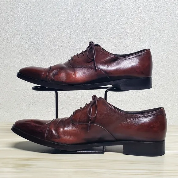 Salvatore Ferragamo Brown Leather Mens Dress Shoes Size 10