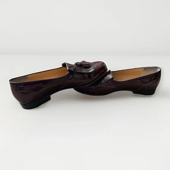 Salvatore Ferragamo Kiltie tassel loafer shoes 10D Burgundy. Work Business Boss