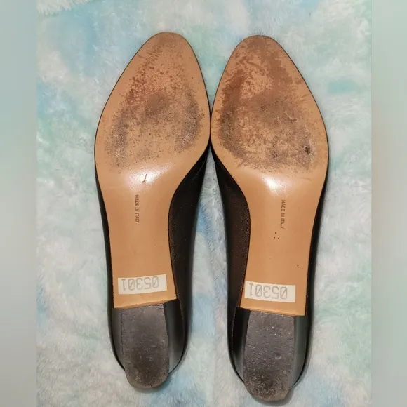 Salvatore Ferragamo Womens Brown Leather patent toecap gancini heels Size 11
