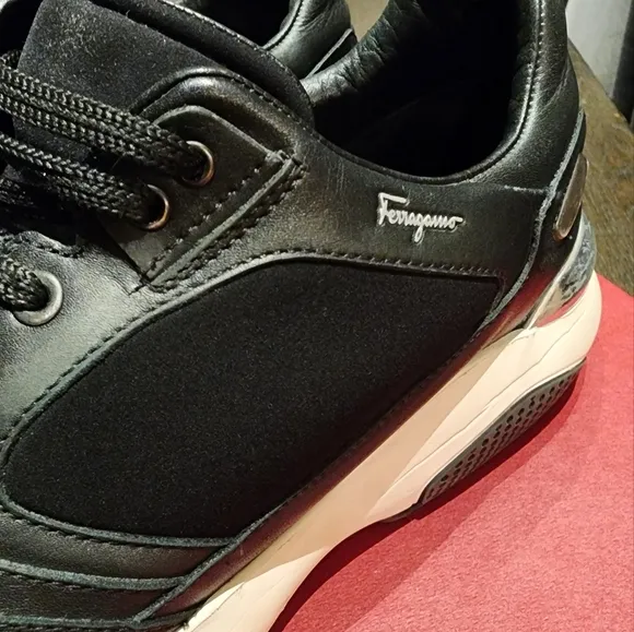 Salvatore FerragamoMen's Lisbona Black Leather Sneaker