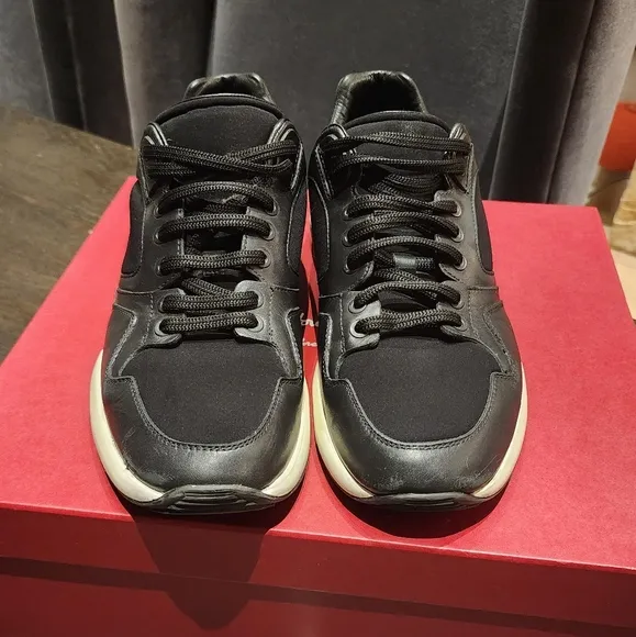 Salvatore FerragamoMen's Lisbona Black Leather Sneaker